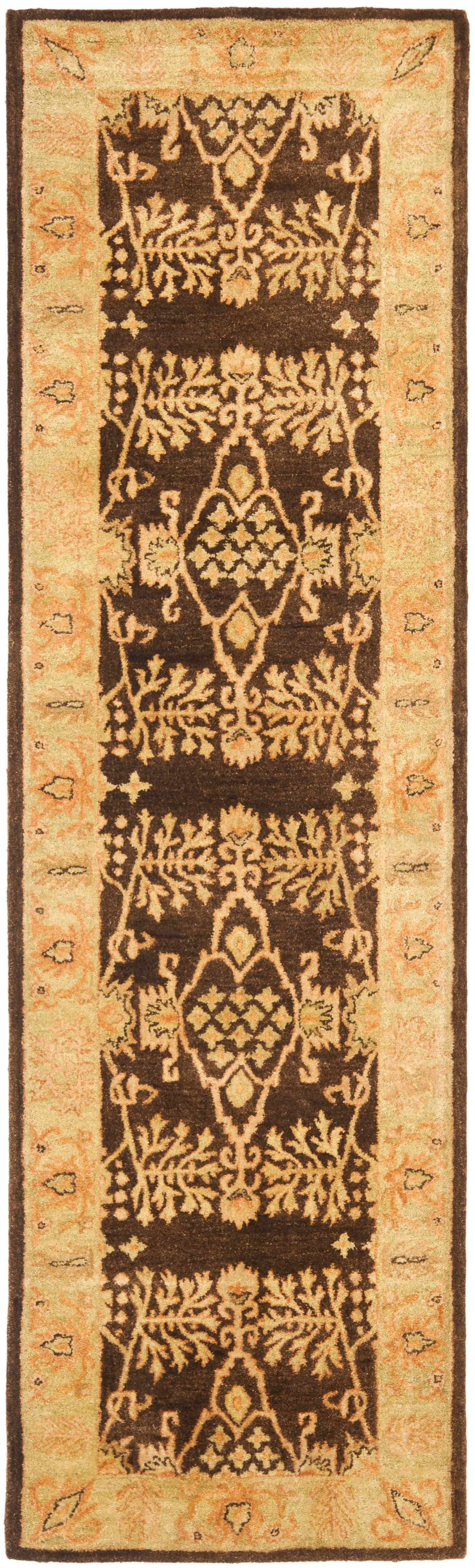 SAFAVIEH Bergama Tarah Oriental Wool Runner Rug, Brown/Green, 2'3" x 10'