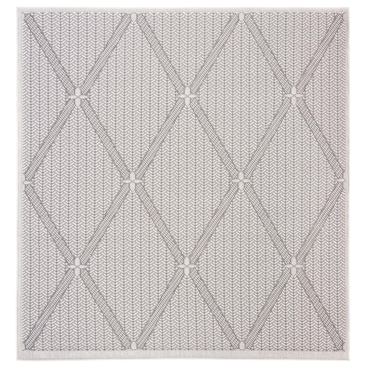 Bermuda BMU811 Power Loomed Indoor/Outdoor Area Rug - Cream/Gray - 8'x8' - Safavieh.