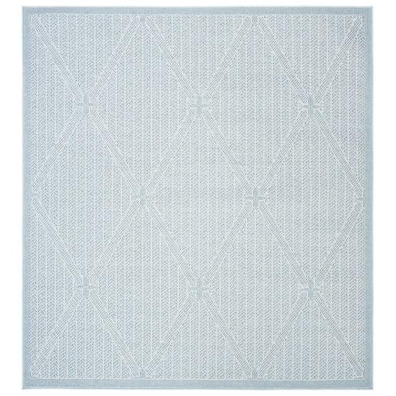 Bermuda BMU811 Power Loomed Indoor/Outdoor Area Rug - Light Blue/Ivory - 5'x5' - Safavieh.