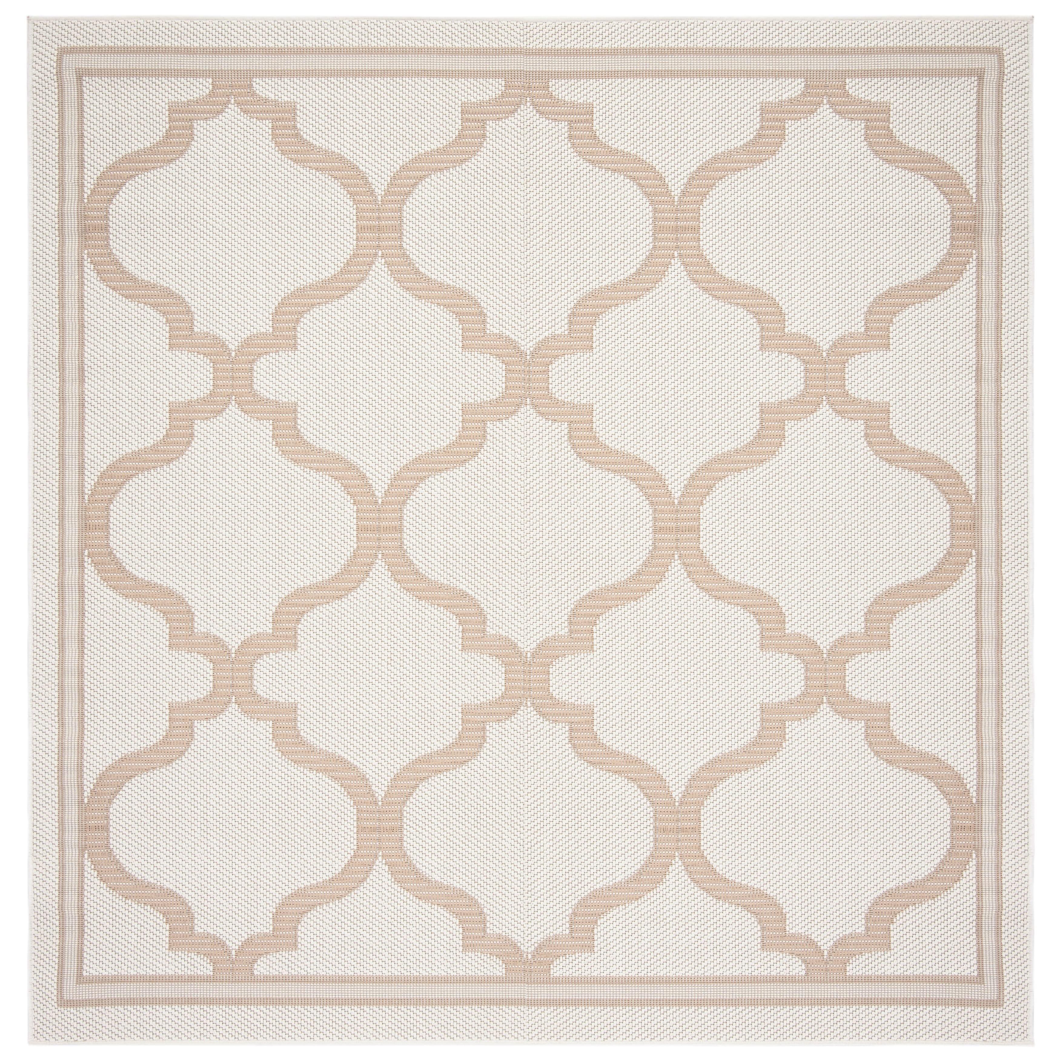 Bermuda BMU810 Power Loomed Indoor/Outdoor Machine Washable Area Rug - Ivory/Beige - 6'7"x6'7" - Safavieh