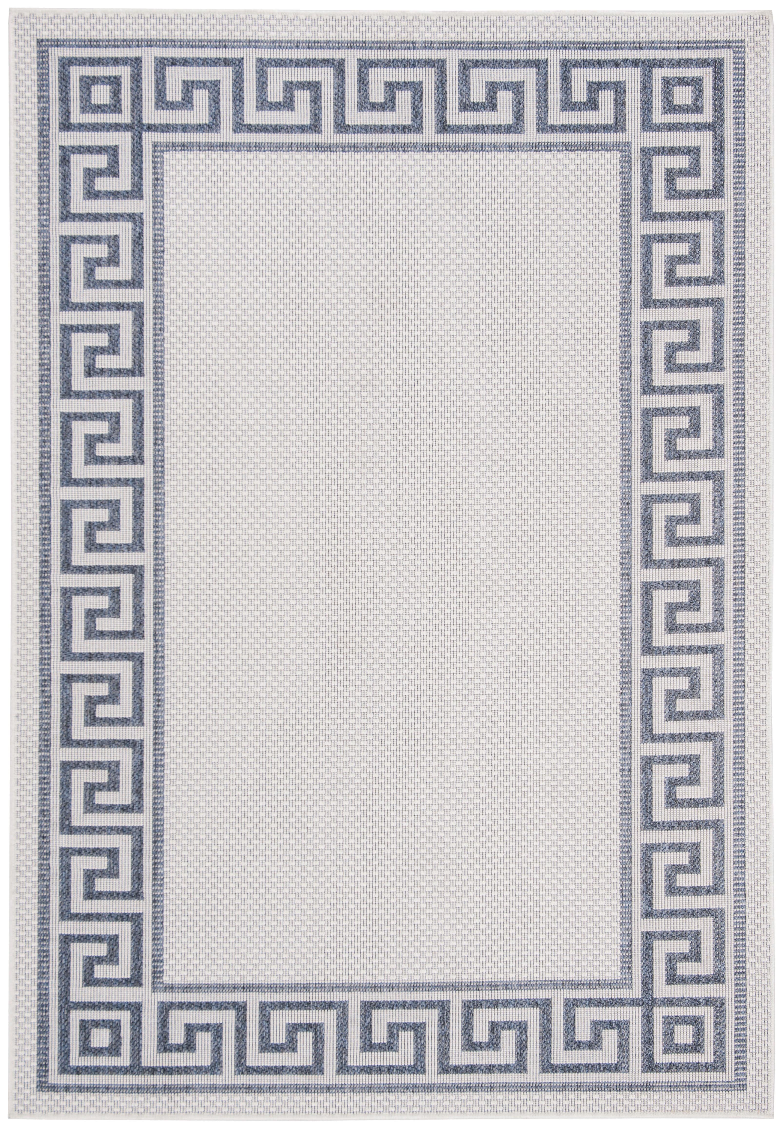 Bermuda BMU820 Power Loomed Indoor/Outdoor Area Rug - Ivory/Blue - 6'7"x9'2" - Safavieh.