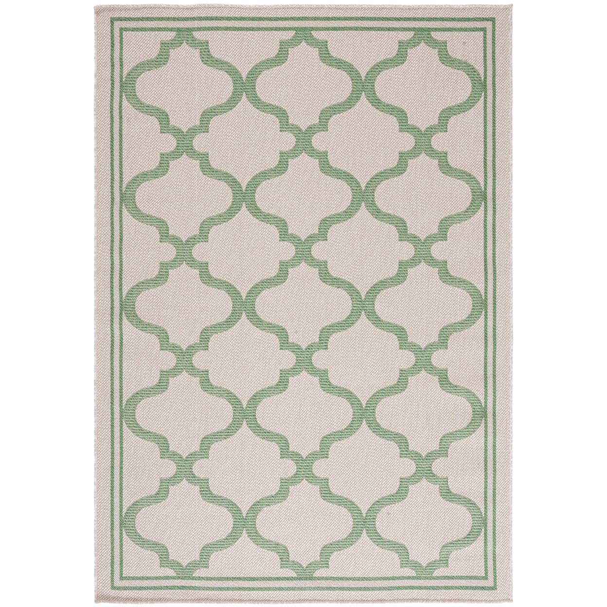 Bermuda BMU810 Power Loomed Indoor/Outdoor Machine Washable Area Rug - Beige/Green - 5'3"x7'6" - Safavieh