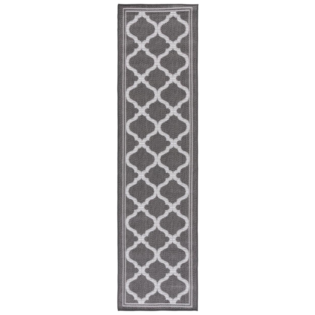 Bermuda BMU810 Power Loomed Indoor/Outdoor Machine Washable Runner Rug - Grey/Brown - 2'x8' - Safavieh