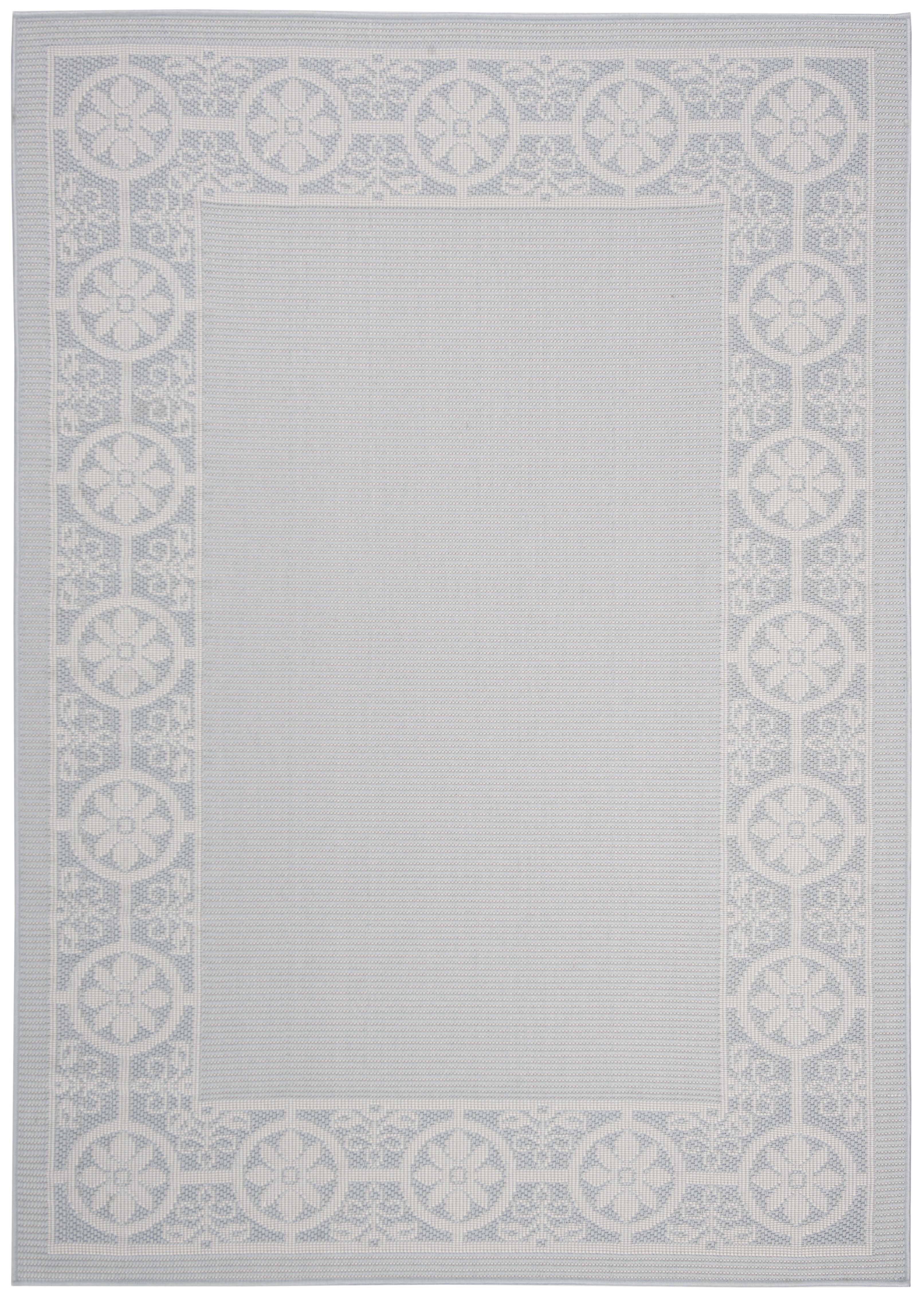 SAFAVIEH Bermuda Patton Floral Machine Washable Indoor/Outdoor Area Rug, Light Blue/Ivory, 8' x 10'