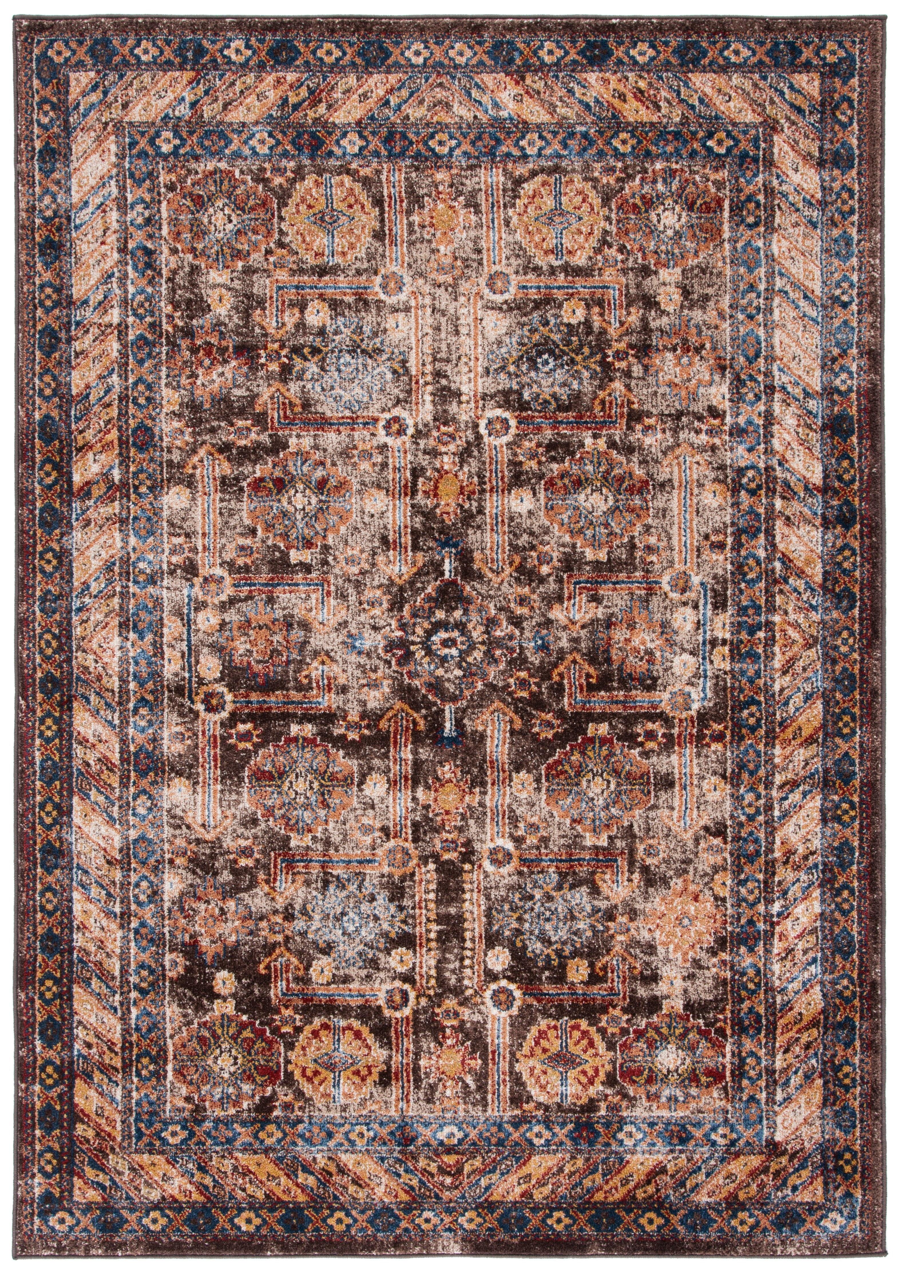 Bijar BIJ653 Power Loomed Indoor Area Rug - Brown/Ivory - 6'7"x9' - Safavieh