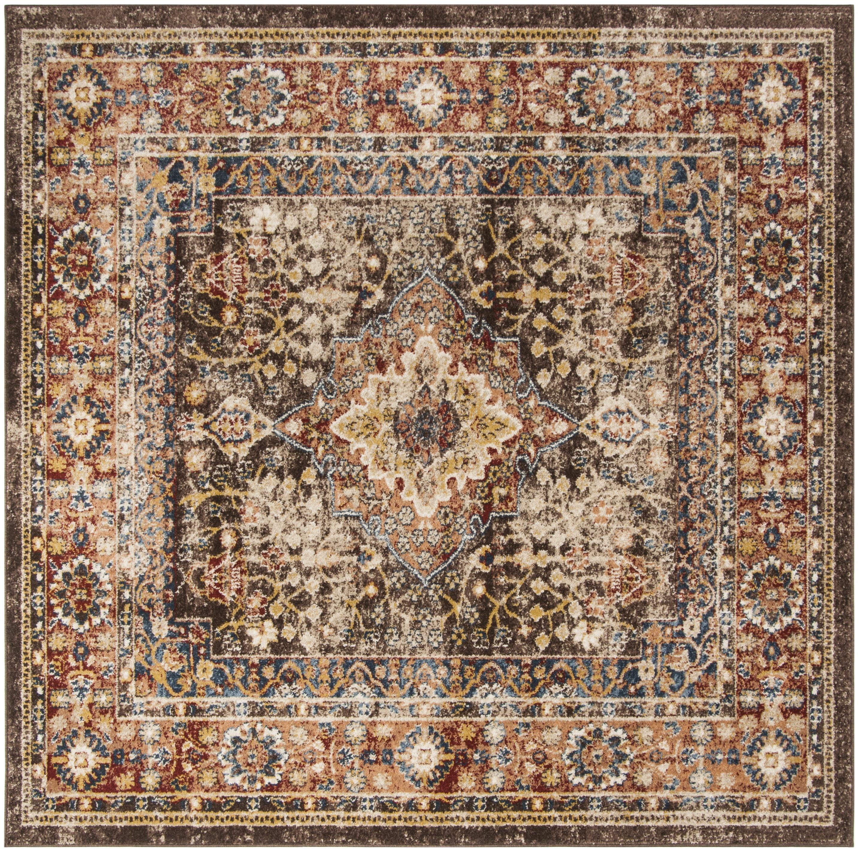 Bijar BIJ652 Power Loomed Area Rug - Brown/Rust - 3'x3' - Safavieh.
