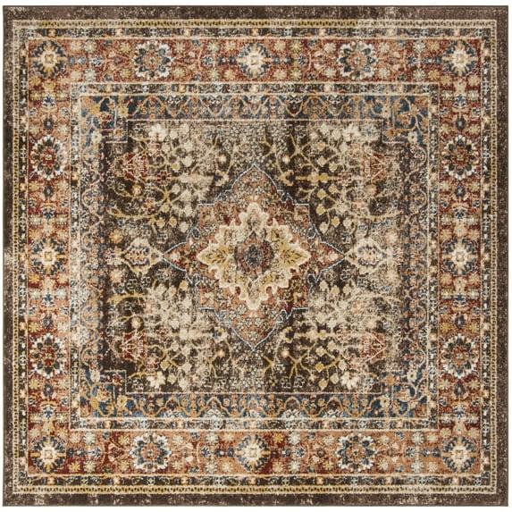 Bijar BIJ652 Power Loomed Area Rug - Brown/Rust - 3'x3' - Safavieh.