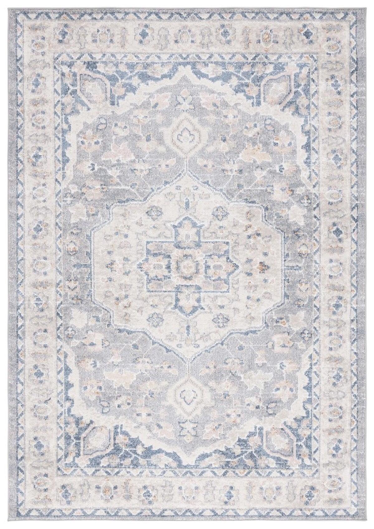 Blair 6'7" Square Gray Synthetic Washable Area Rug