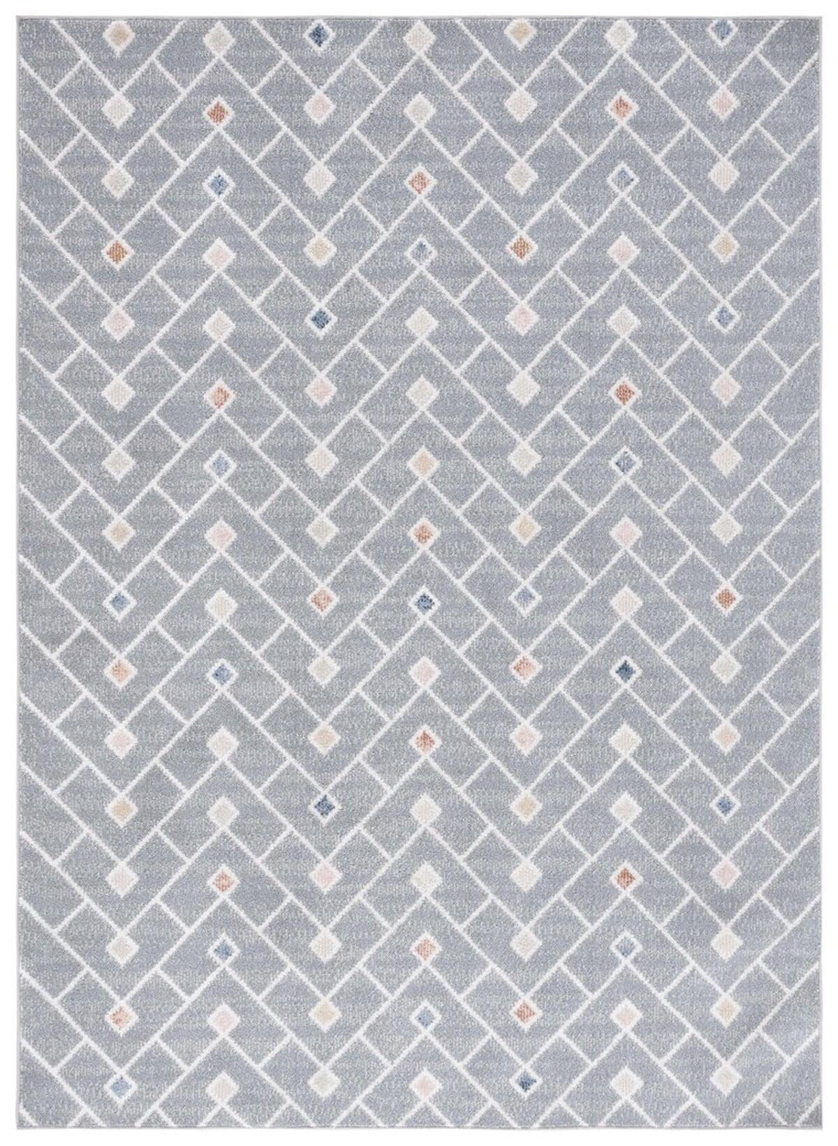 Blair 5'3" x 7'6" Grey Multi Synthetic Washable Non-Slip Area Rug