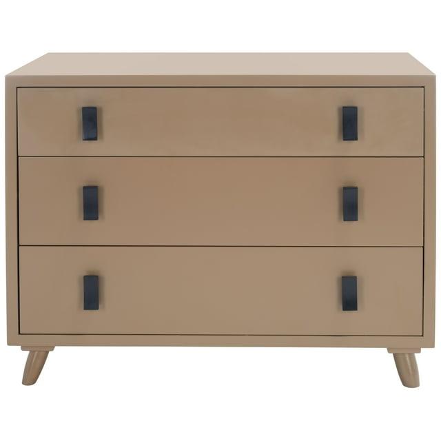 Blaize 3 Drawer Chest - CHS6601 - Taupe/Black - Safavieh