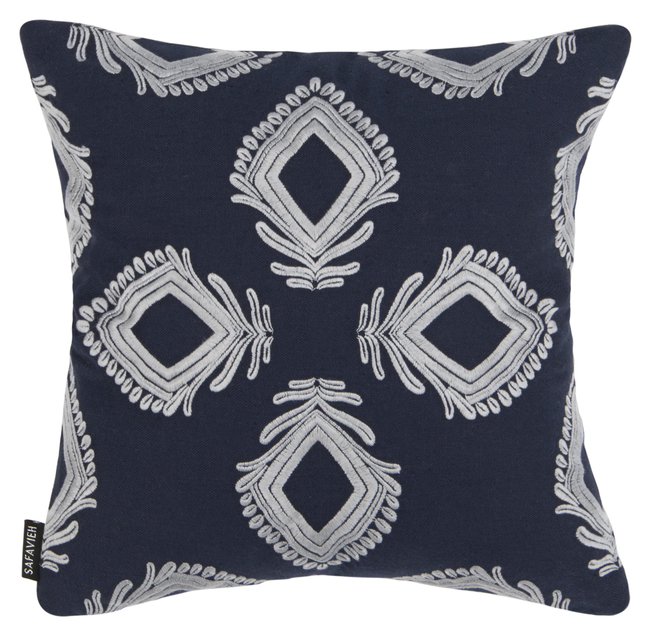 Blossom Pillow - Navy/Periwinkle - 16"X16" - Safavieh