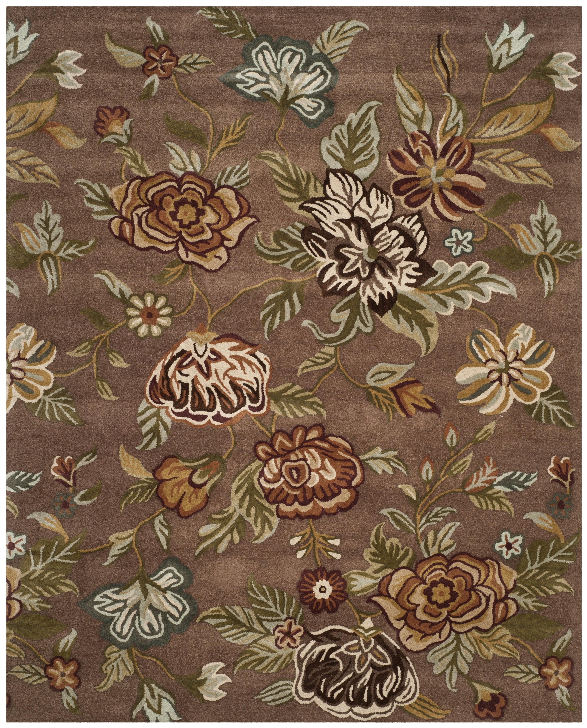 Blossom Brown Floral Hand-Tufted Wool 8' x 10' Area Rug