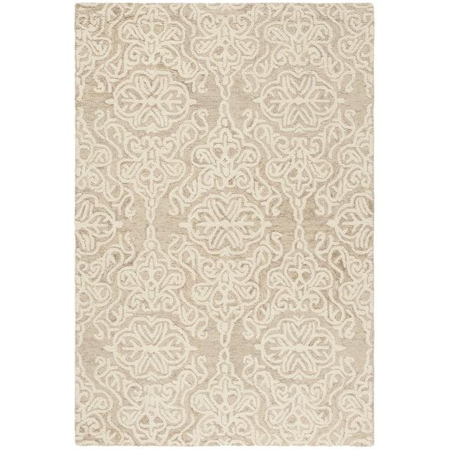 Blossom BLM112 Hand Tufted Indoor Area Rug - Beige/Ivory - 4'x6' - Safavieh
