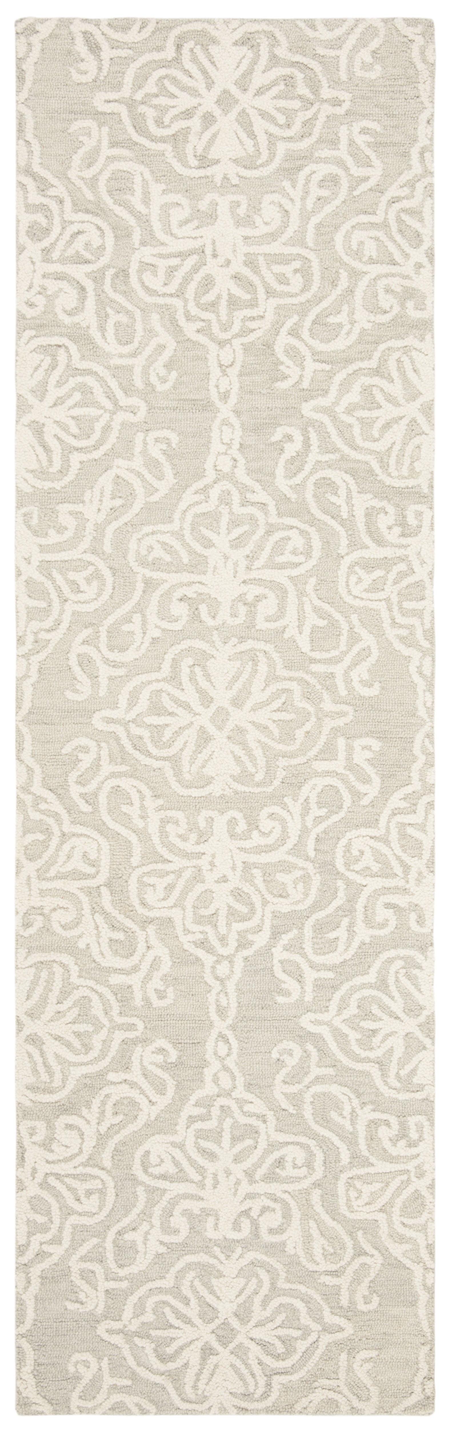 Ivory Floral Hand-Tufted Wool Runner Rug