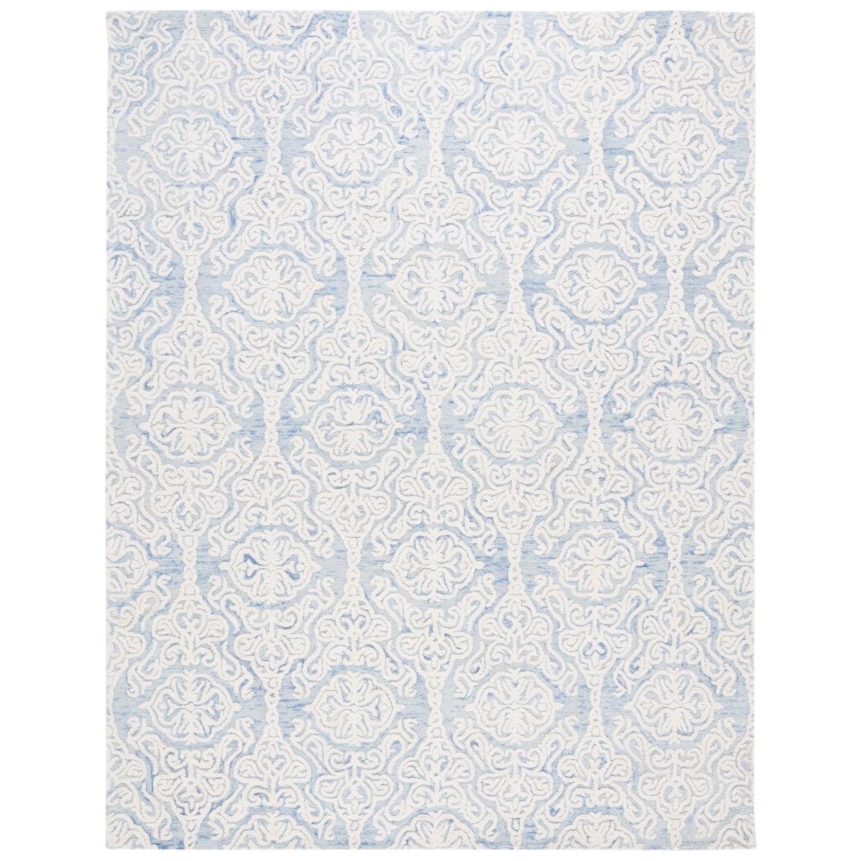 Blossom BLM112 Hand Tufted Indoor Area Rug - Blue/Ivory - 8'x10' - Safavieh