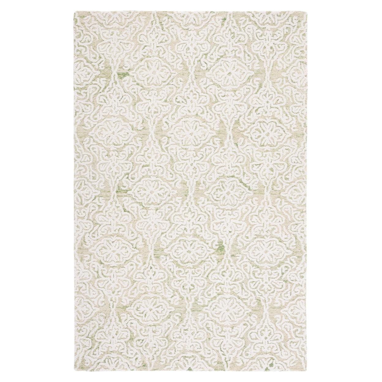 Blossom BLM112 Hand Tufted Indoor Accent Rug - Light Green/Ivory - 3'x5' - Safavieh