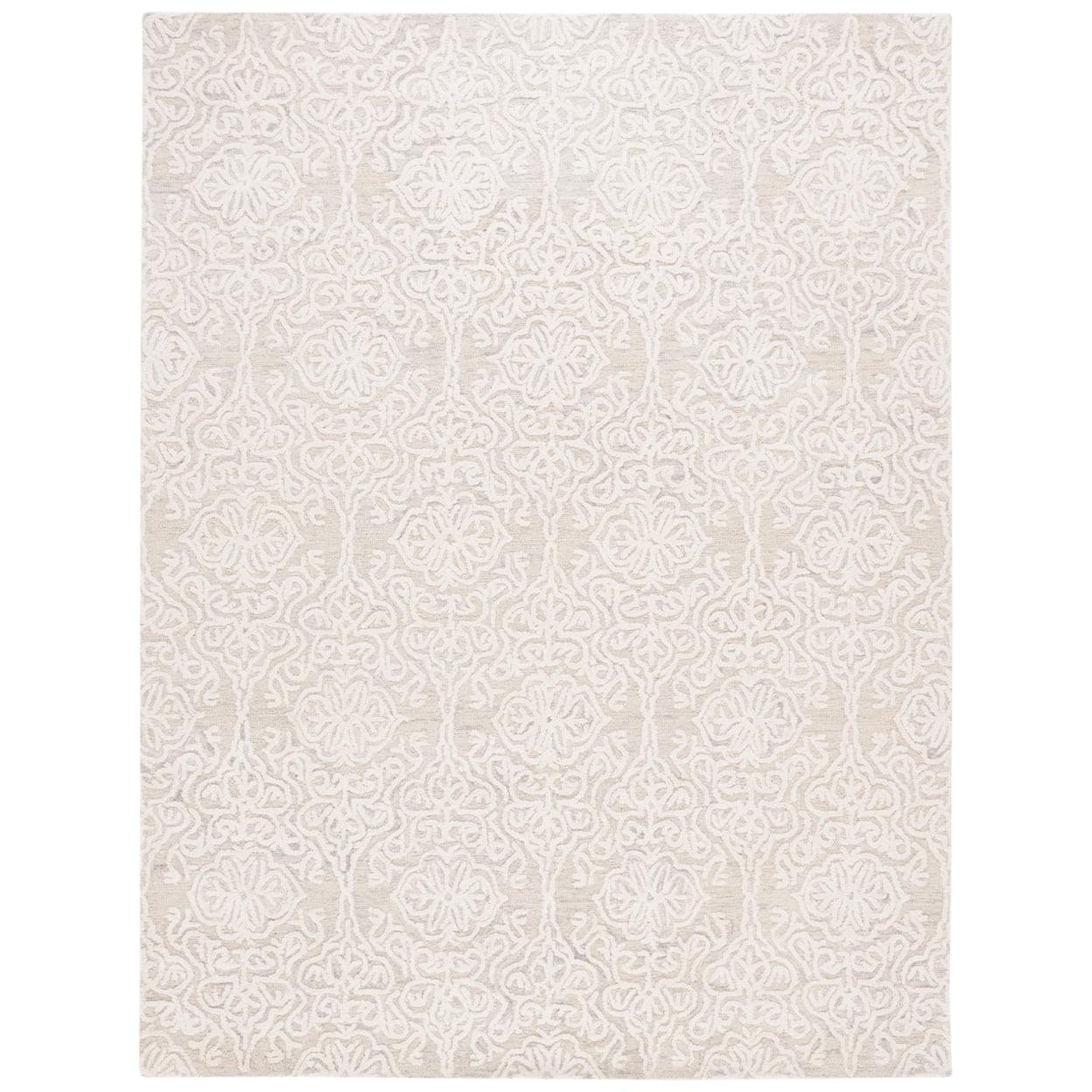Blossom BLM112 Hand Tufted Indoor Area Rug - Silver/Ivory - 9'x12' - Safavieh