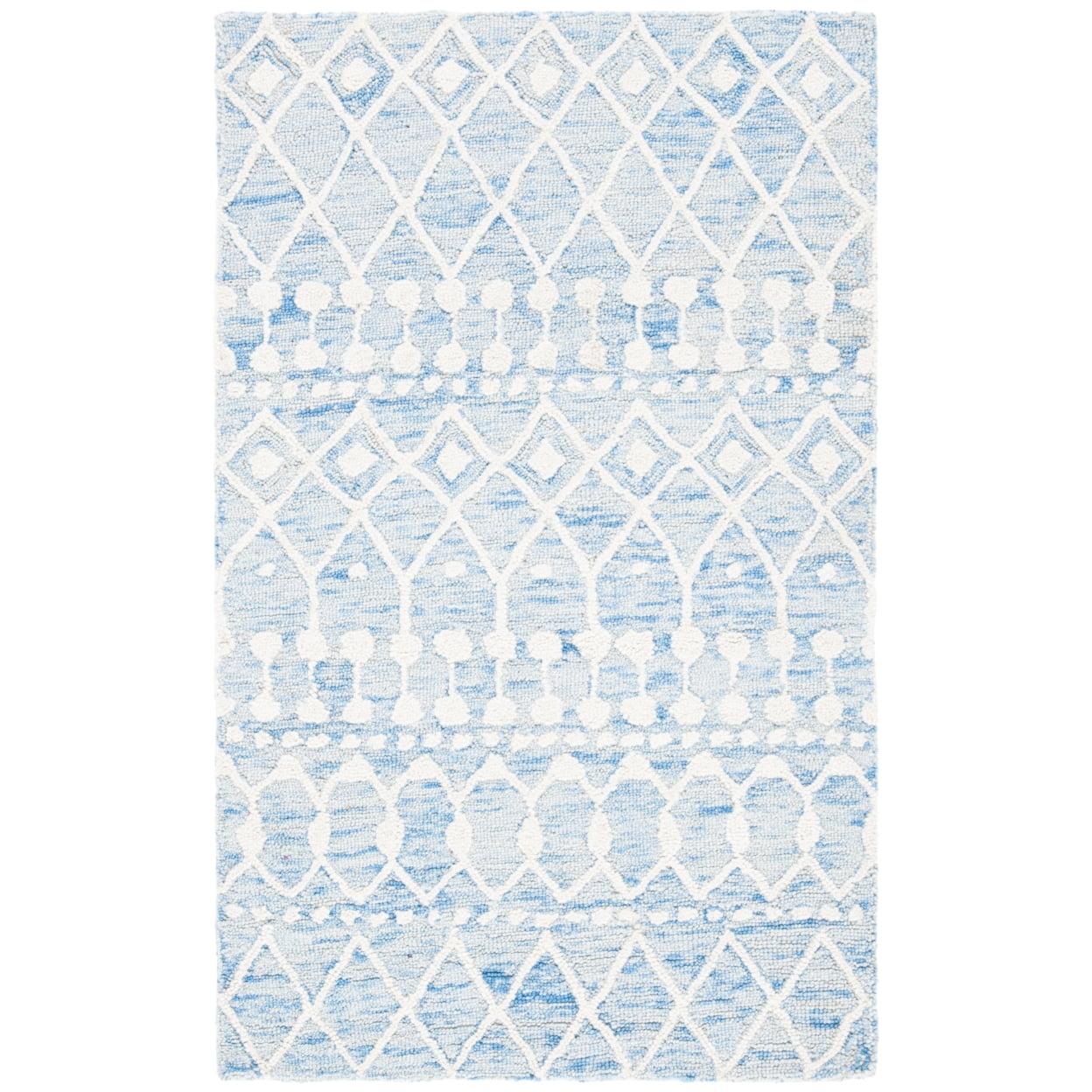 Blossom BLM115 Hand Tufted Accent Rug - Blue/Ivory - 2'x3' - Safavieh.