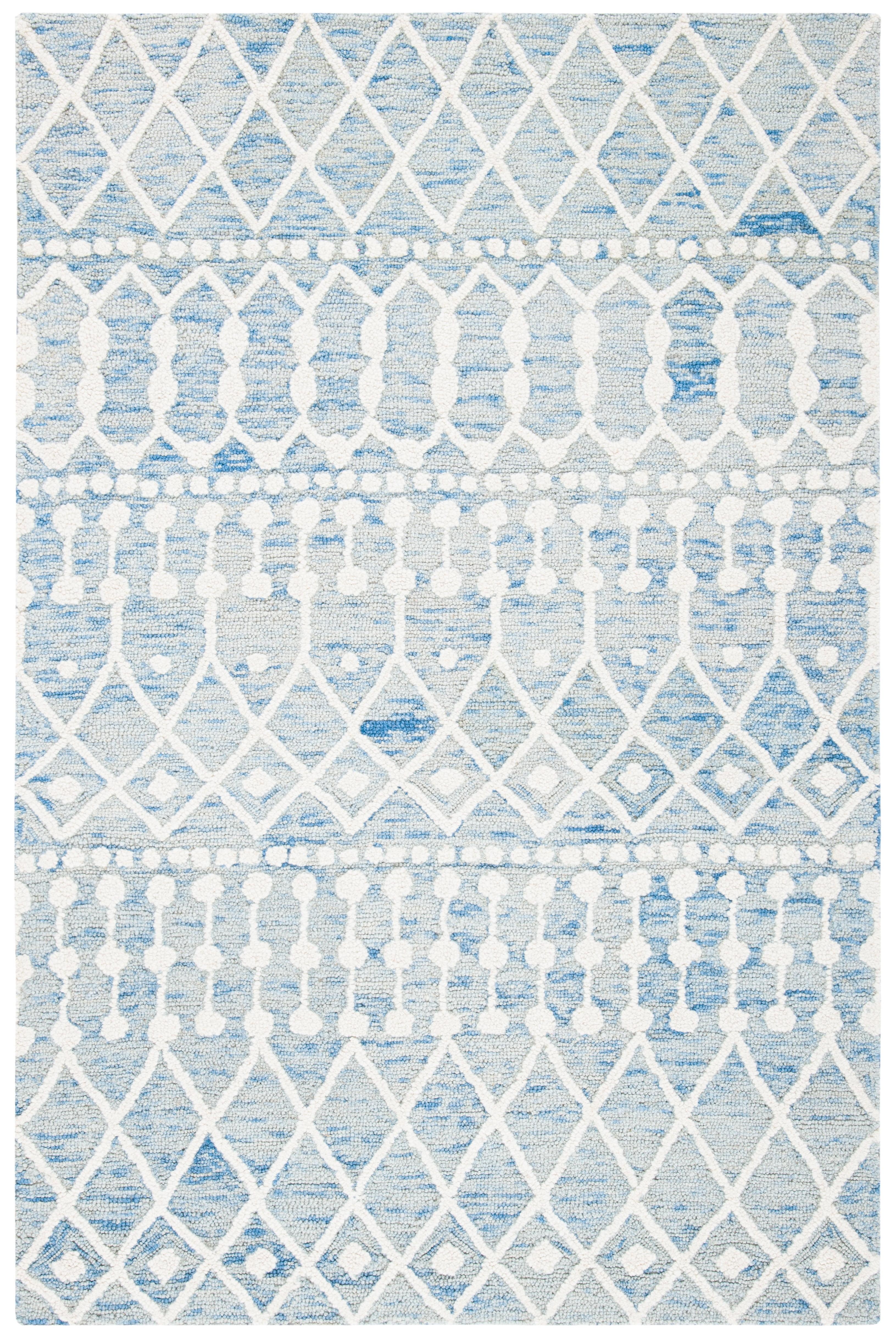 Blossom BLM115 Hand Tufted Area Rug - Blue/Ivory - 3'x5' - Safavieh.