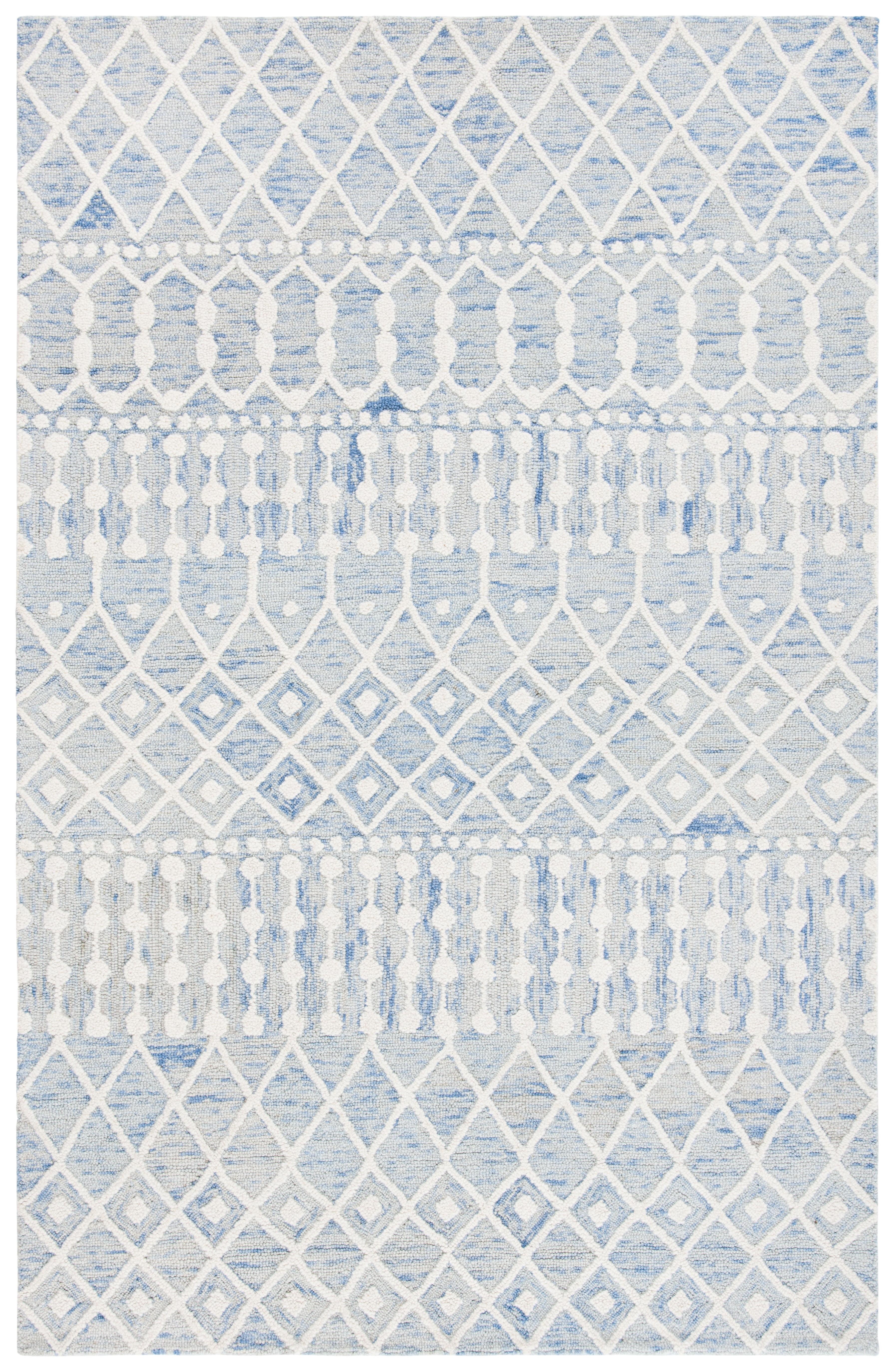 Blossom BLM115 Hand Tufted Area Rug - Blue/Ivory - 6'x9' - Safavieh.