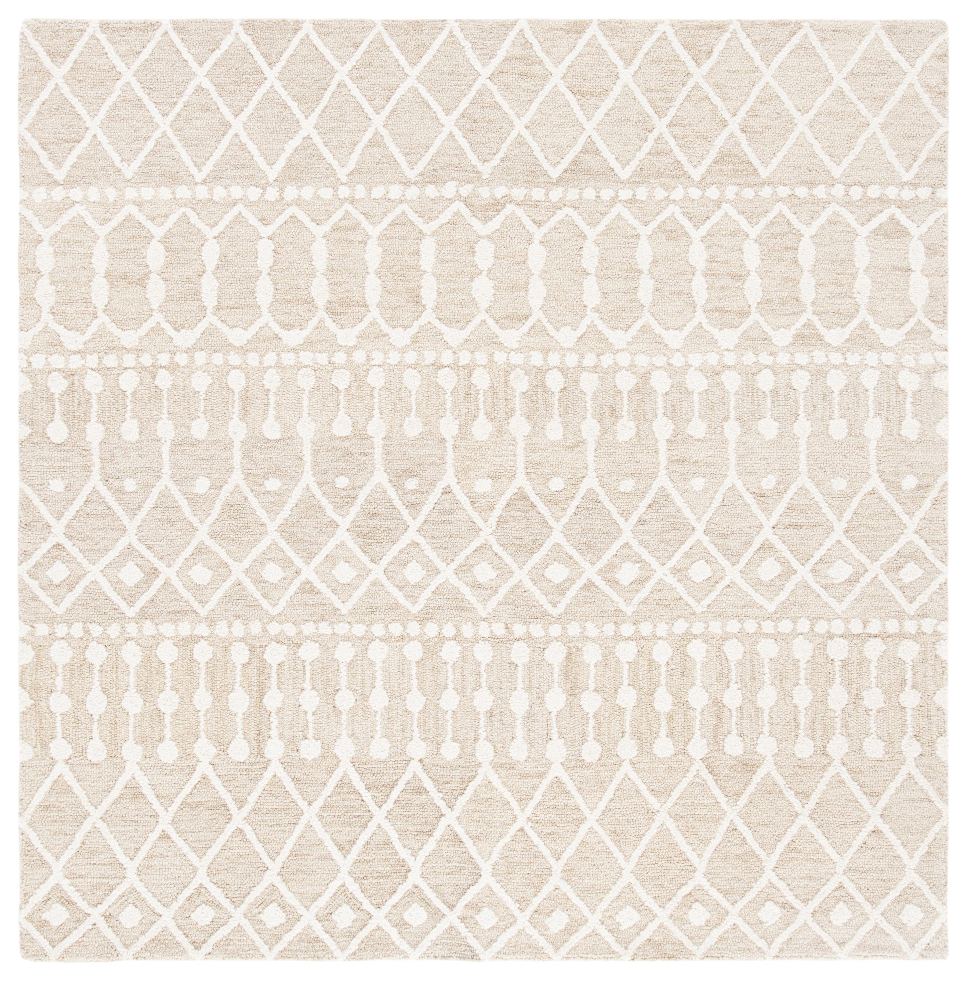 Blossom BLM115 Hand Tufted Area Rug - Beige/Ivory - 6'x6' - Safavieh.