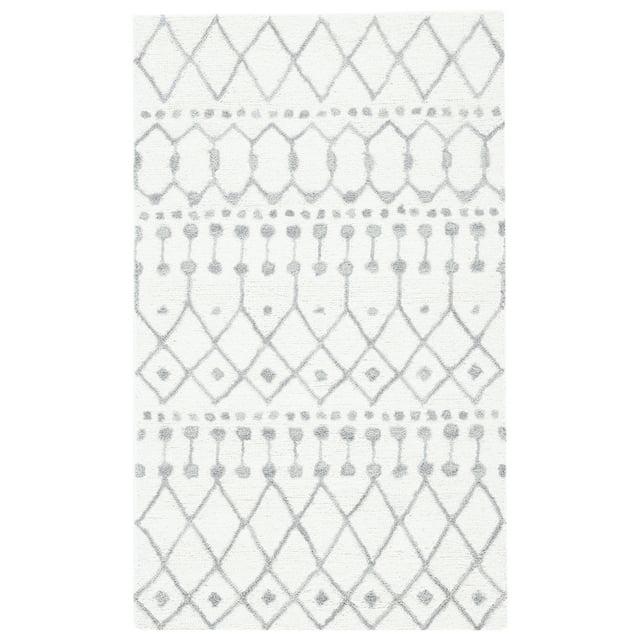 Blossom BLM115 Hand Tufted Area Rug - Ivory/Grey - 3'x5' - Safavieh.