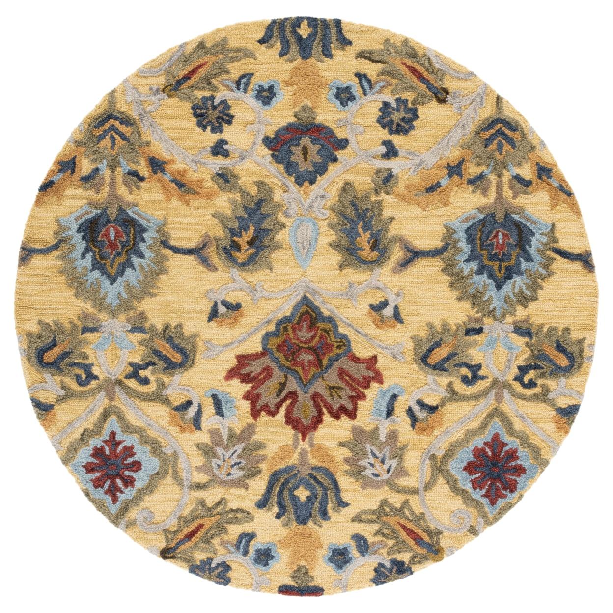 SAFAVIEH Blossom BLM402D Handmade Gold / Multi Rug