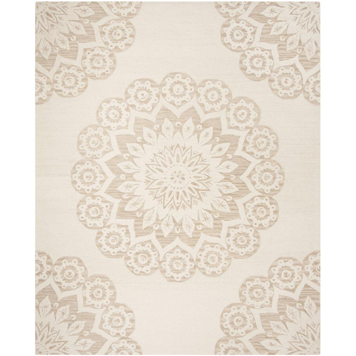 SAFAVIEH Blossom Brody Geometric Wool Area Rug, Ivory/Beige, 2' x 3'