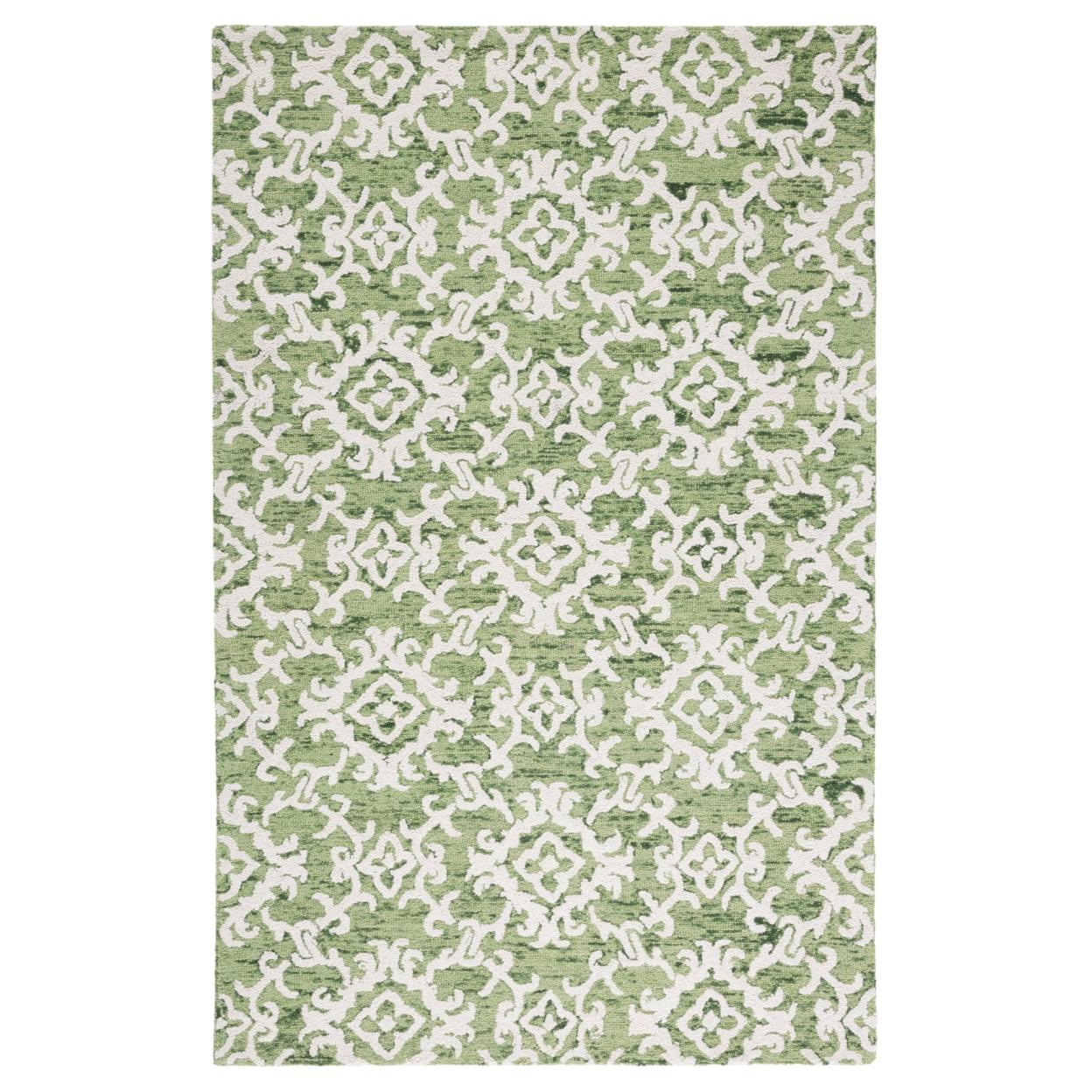 Blossom BLM104 Hand Tufted Area Rug - Green/Ivory - 4'x6' - Safavieh.