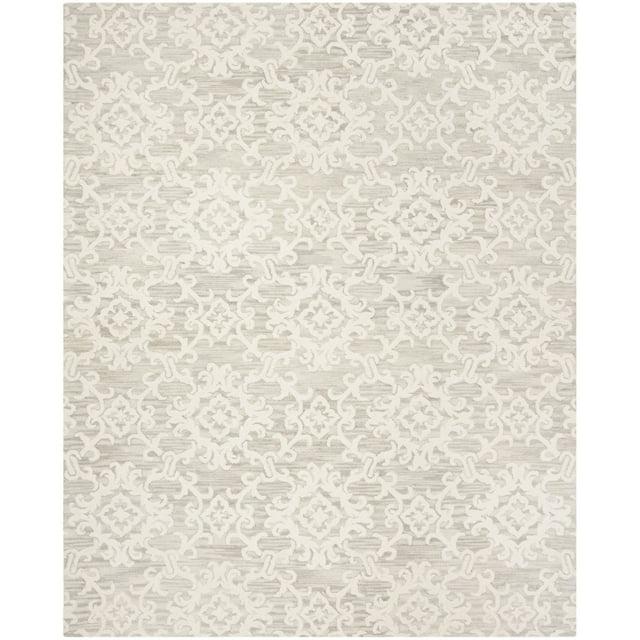 SAFAVIEH Blossom Cletus Damask Area Rug, Grey/Ivory, 11' x 15'
