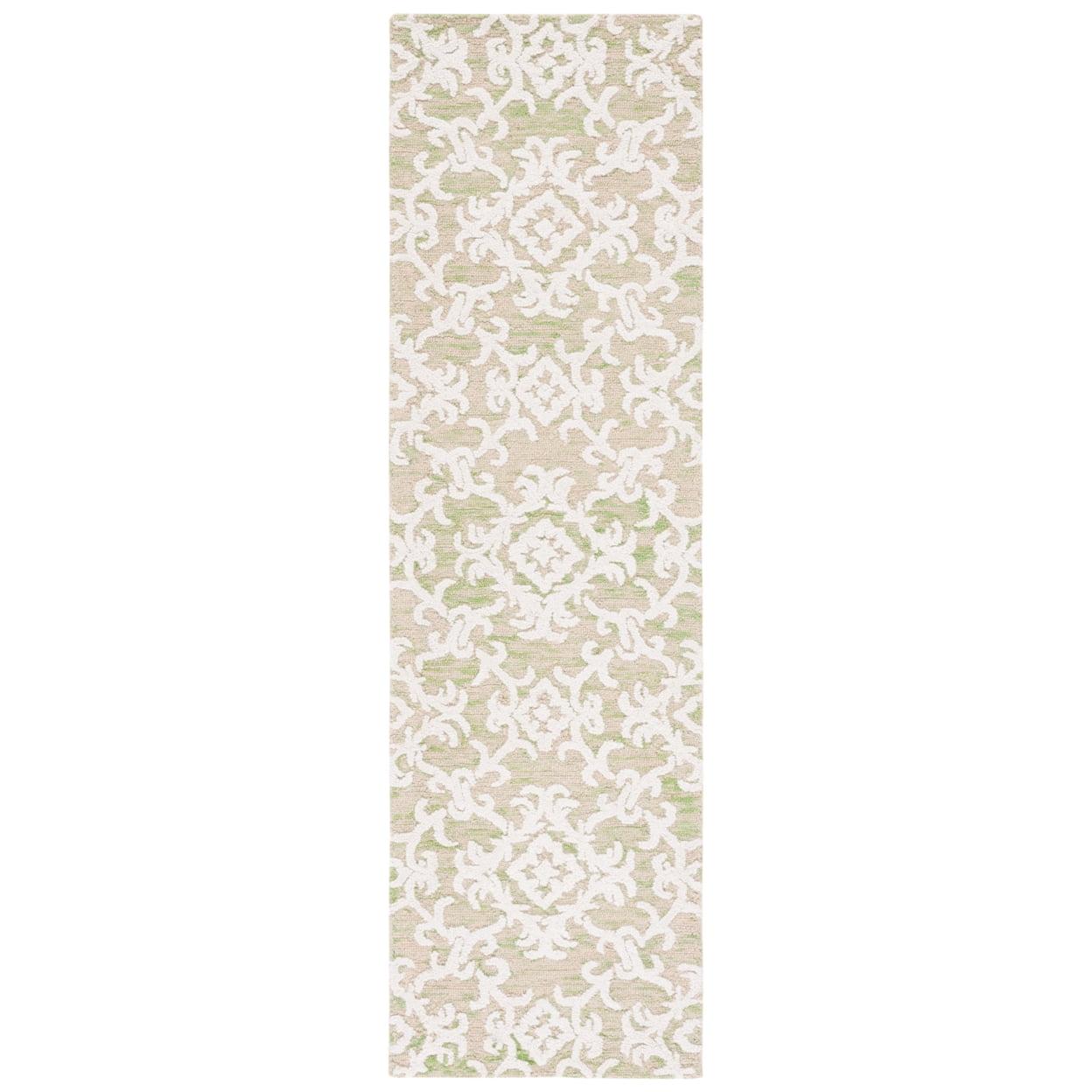 Blossom BLM104 Hand Tufted Runner Rug - Light Green/Ivory - 2'3"x8' - Safavieh.