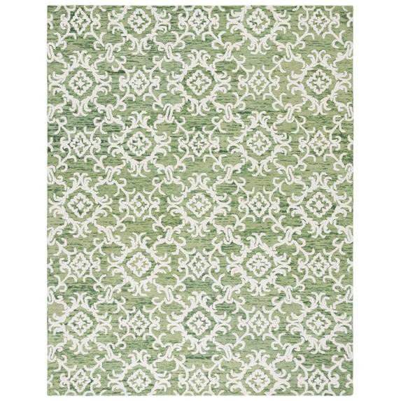 Blossom BLM104 Hand Tufted Area Rug - Green/Ivory - 8'x10' - Safavieh.
