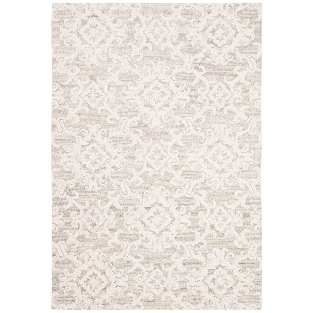Blossom BLM104 Hand Tufted Accent Rug - Grey/Ivory - 2'3"x4' - Safavieh.