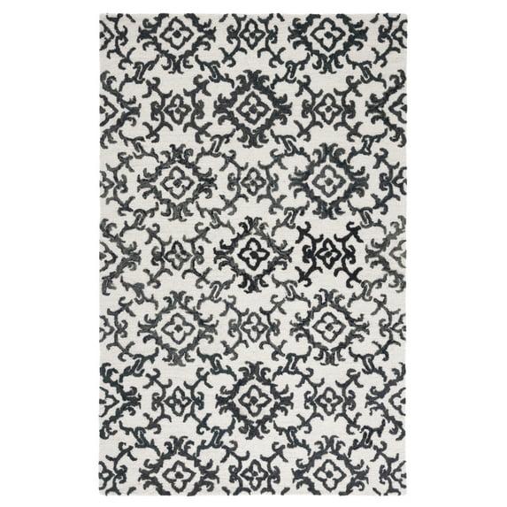 Blossom BLM104 Hand Tufted Area Rug - Ivory/Black - 8'x10' - Safavieh.