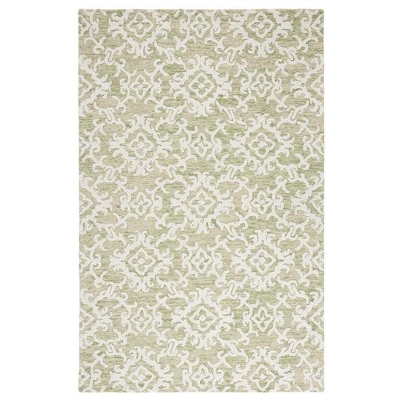 Blossom BLM104 Hand Tufted Area Rug - Light Green/Ivory - 6'x9' - Safavieh.