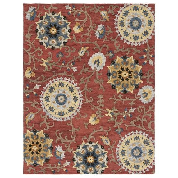 Blossom BLM401 Hand Tufted Area Rug - Red/Multi - 8'x10' - Safavieh.