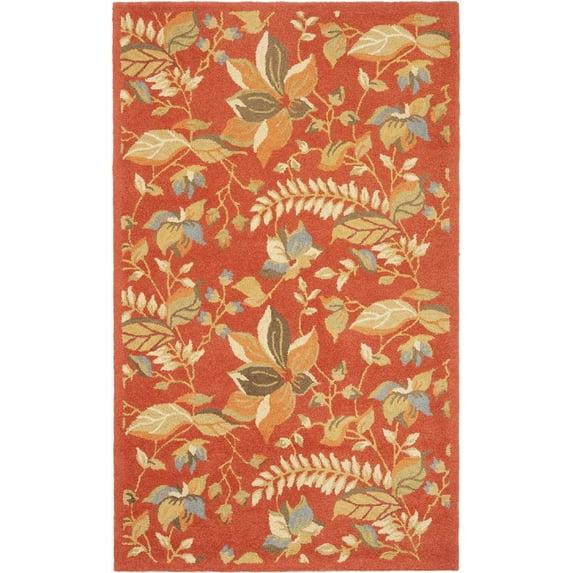 Blossom BLM913 Hand Hooked Indoor Area Rug - Rust/Multi - 8'x10' - Safavieh