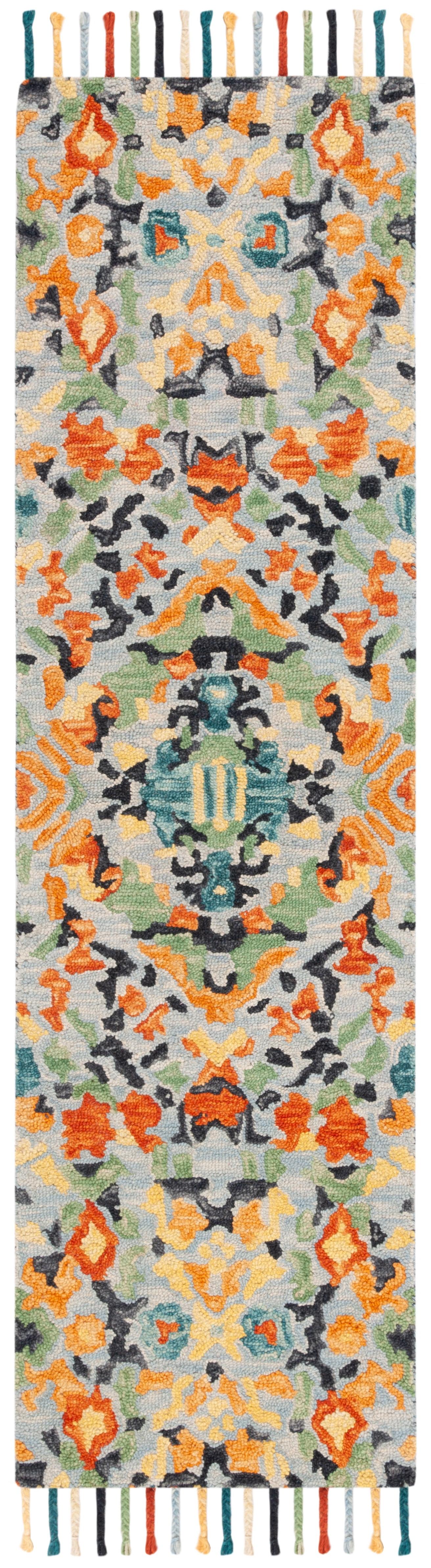 Blossom BLM452 Hand Tufted Runner Rug - Blue/Multi - 2'3"x16' - Safavieh.