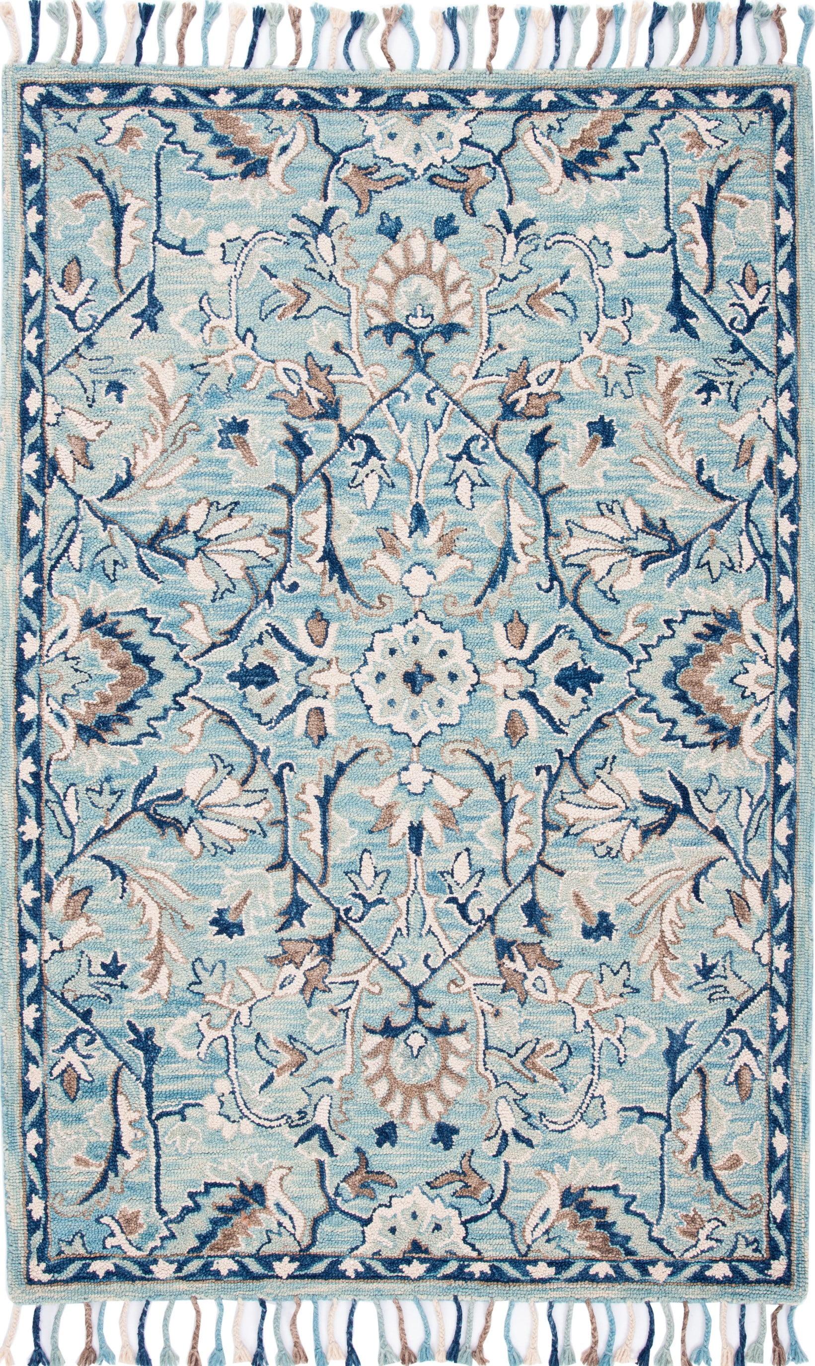 Blossom BLM457 Hand Tufted Area Rug - Blue/Ivory - 3'x5' - Safavieh.