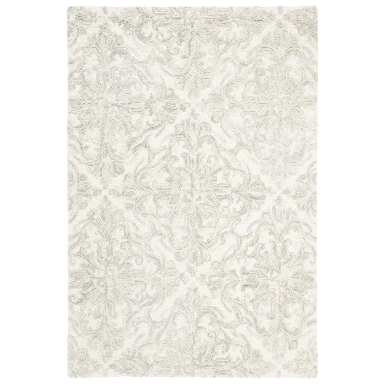 SAFAVIEH Blossom Githa Geometric Wool Area Rug, Ivory/Grey, 2' x 3'