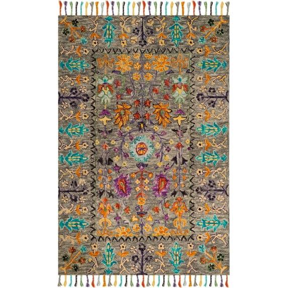 Blossom BLM453 Hand Tufted Indoor Accent Rug - Grey/Multi - 3'x5' - Safavieh