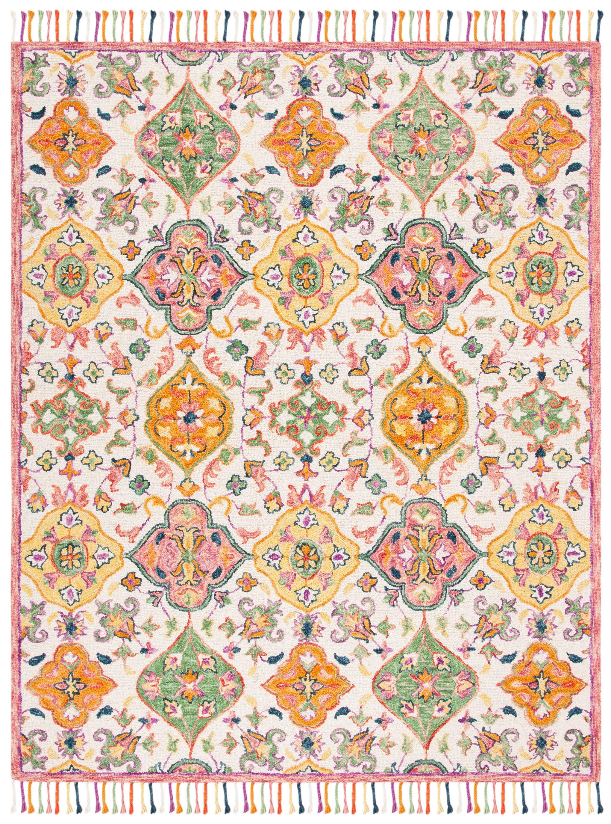 Blossom BLM456 Hand Tufted Area Rug - Ivory/Multi - 4'x6' - Safavieh.