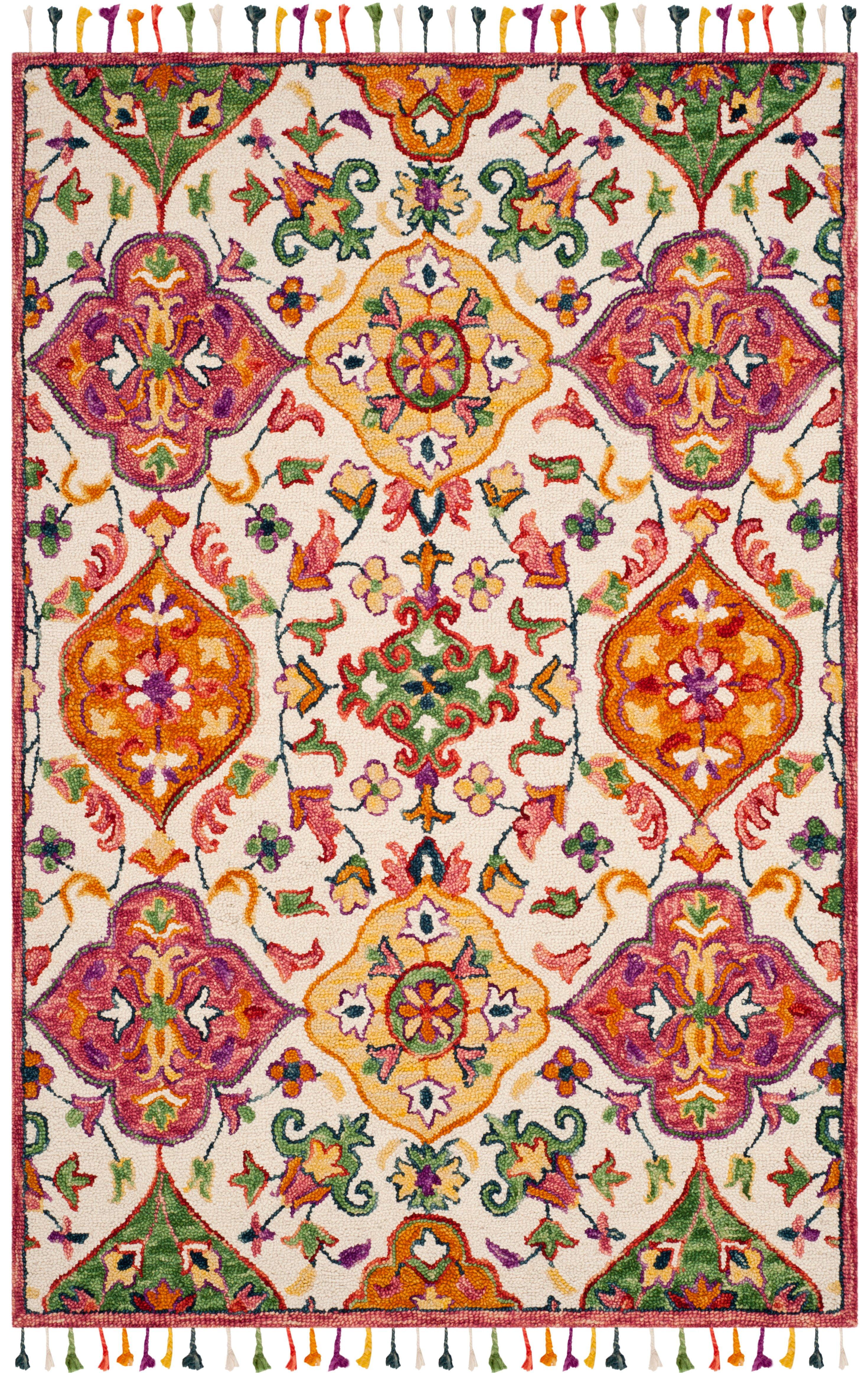 Blossom BLM456 Hand Tufted Accent Rug - Ivory/Multi - 2'x3' - Safavieh.