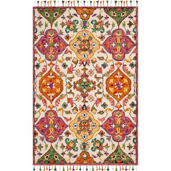 Blossom BLM456 Hand Tufted Area Rug - Ivory/Multi - 3'x5' - Safavieh.