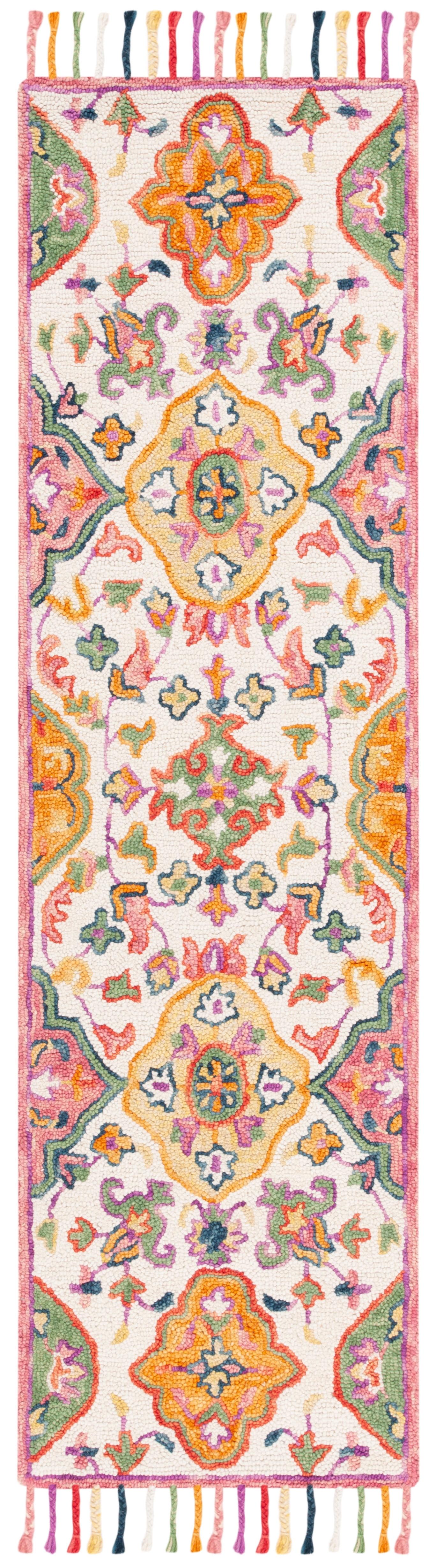 Blossom BLM456 Hand Tufted Runner Rug - Ivory/Multi - 2'3"x6' - Safavieh.