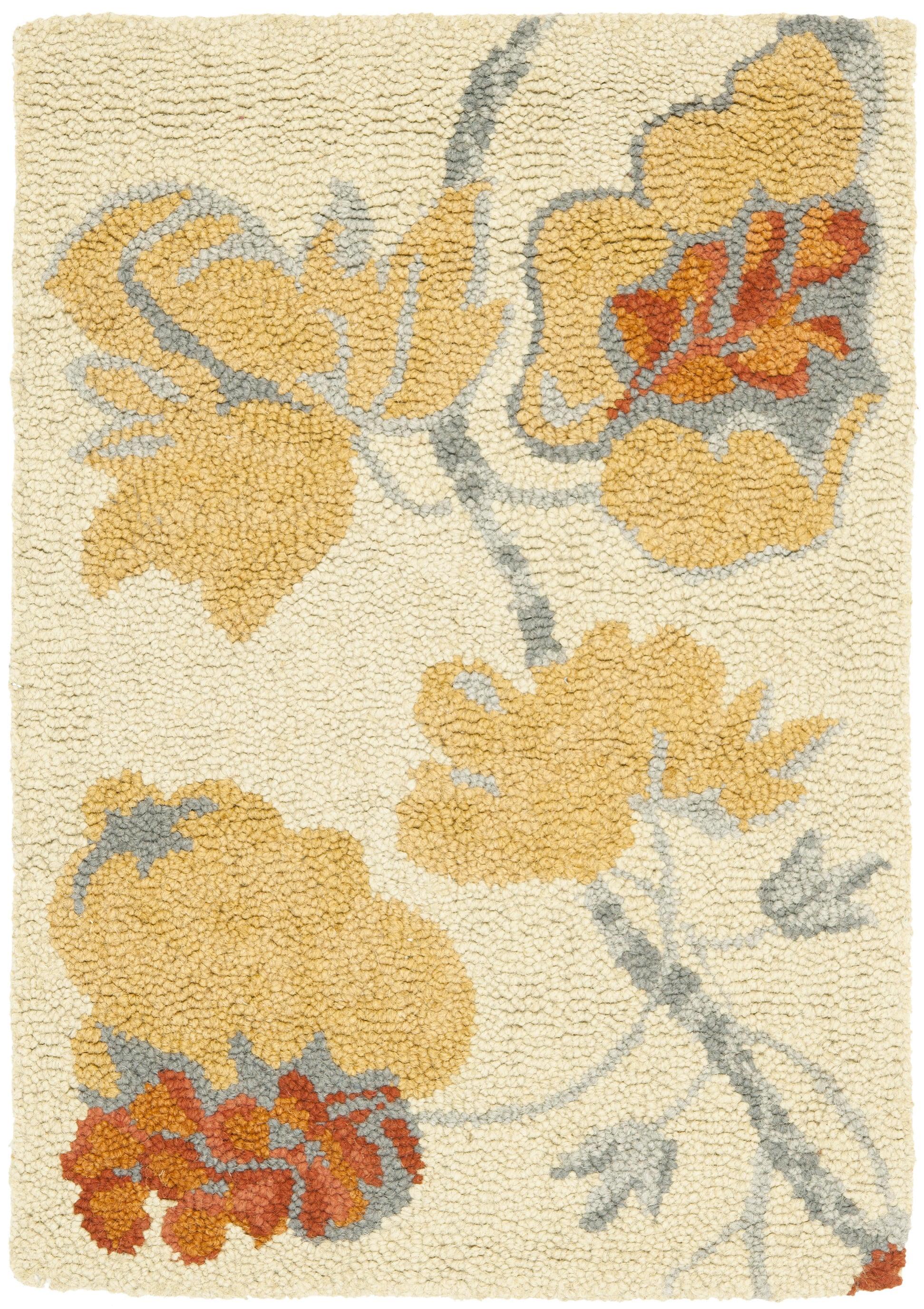 SAFAVIEH Blossom Jada Floral Flowers Wool Runner Rug, Beige/Multi, 2'3" x 11'