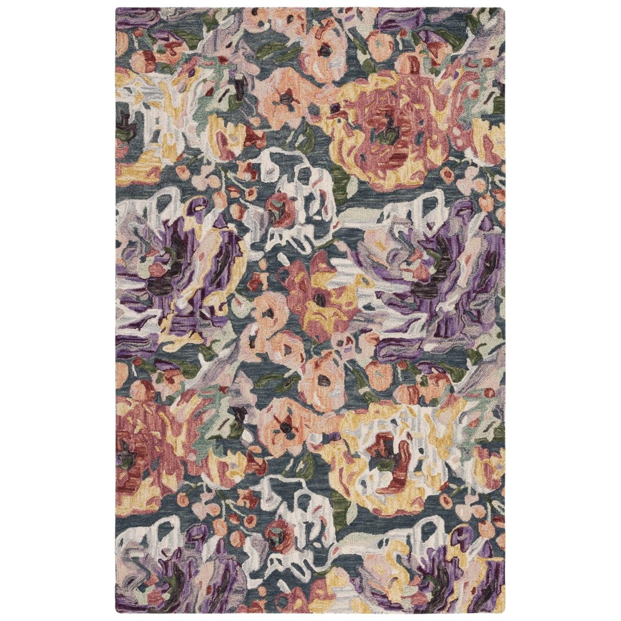 SAFAVIEH Blossom Jaylen Floral Area Rug, Blue/Purple, 3' x 5'