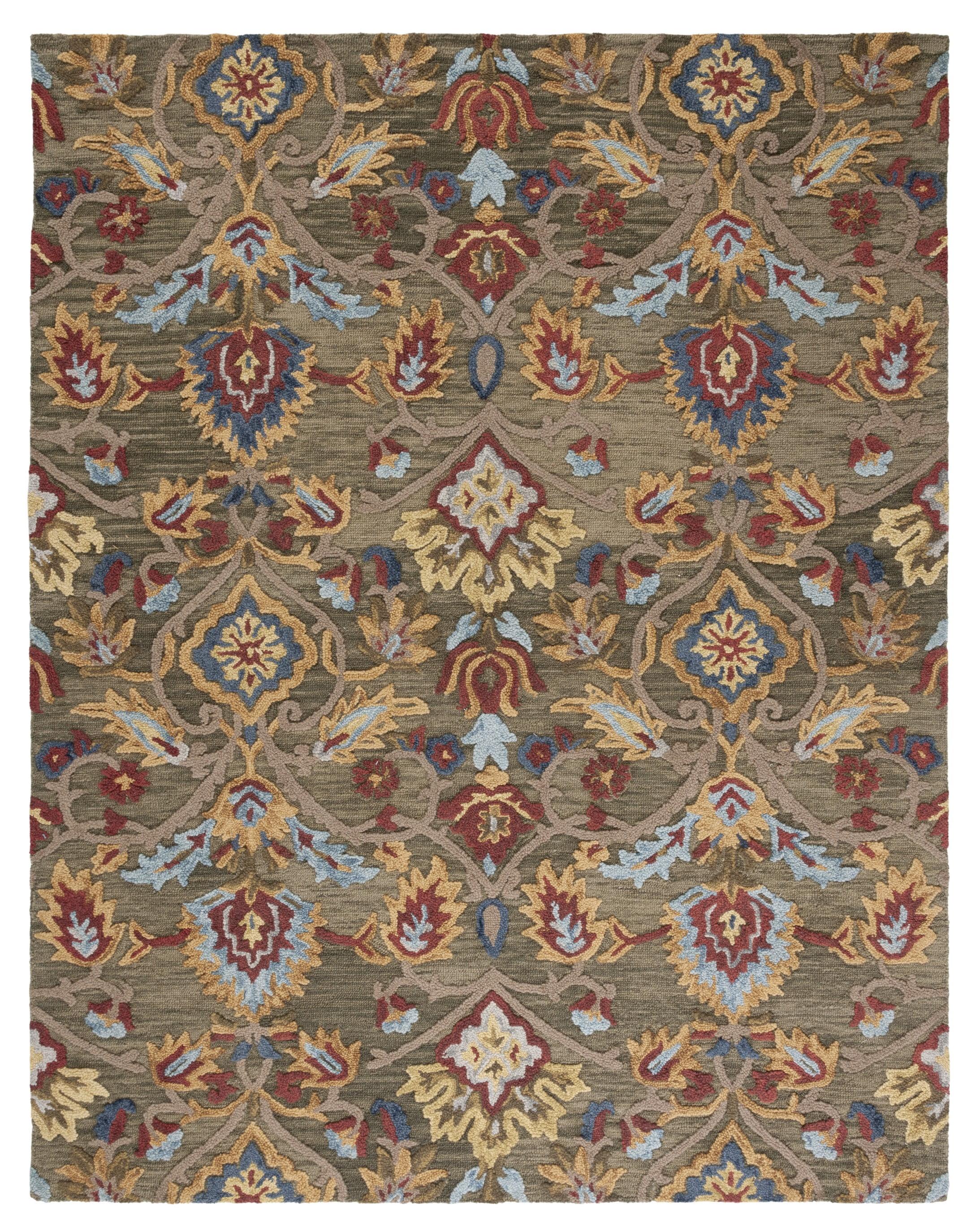 Blossom BLM420 Hand Tufted Area Rug - Ivory/Blue - 8'x10' - Safavieh.