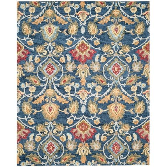 Blossom BLM420 Hand Tufted Area Rug - Light Beige/Blue - 8'x10' - Safavieh.
