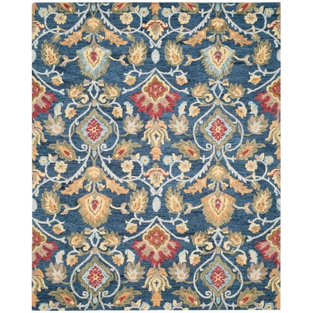 Blossom BLM420 Hand Tufted Area Rug - Light Beige/Blue - 8'x10' - Safavieh.